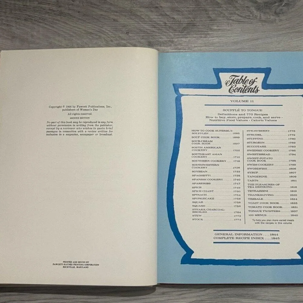 Cookbook Set Woman's Day Encyclopedia of Cookery Vol 4‎ 6 11 Vintage Hardcover